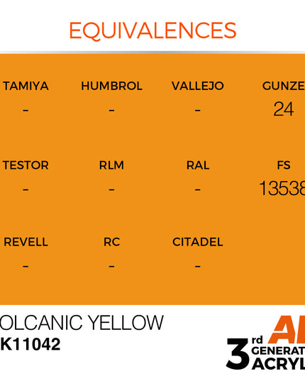 AK ACRYLIC AK11042	Volcanic Yellow 17ml