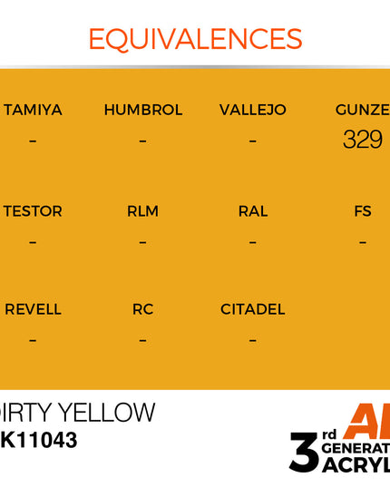 AK ACRYLIC AK11043	Dirty Yellow 17ml