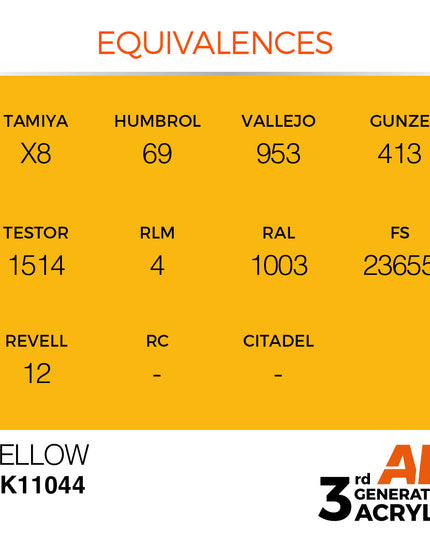 AK ACRYLIC AK11044 Yellow 17ml