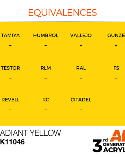 AK ACRYLIC AK11046 Radiant Yellow 17ml