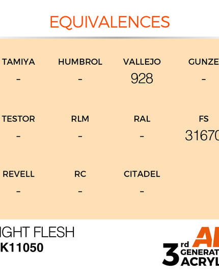 AK ACRYLIC AK11050 Light Flesh 17ml