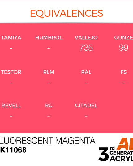 AK ACRYLIC AK11068 Fluorescent Magenta 17ml