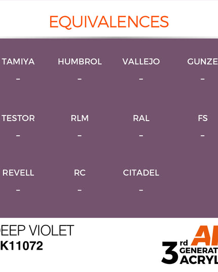 AK ACRYLIC AK11072 Deep Violet intense 17ml