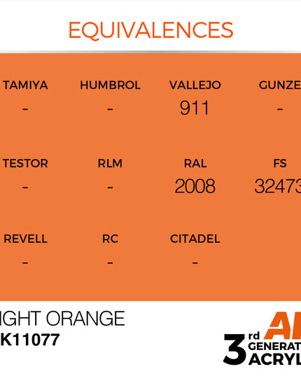 AK ACRYLIC AK11077 Light Orange 17ml