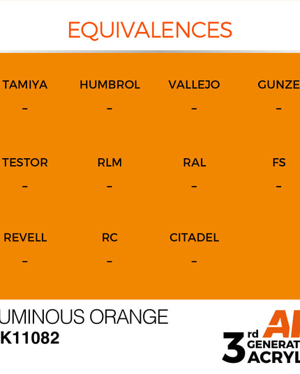 AK ACRYLIC AK11082 Luminous Orange 17ml