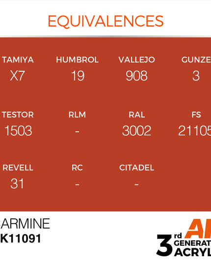 AK ACRYLIC AK11091 Carmine 17ml