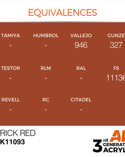 AK ACRYLIC AK11093 Brick Red 17ml