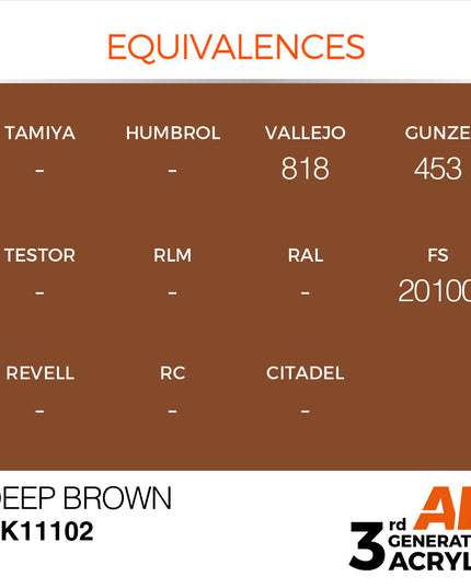 AK ACRYLIC AK11102 Deep Brown 17ml