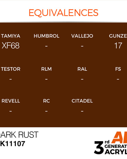 AK ACRYLIC AK11107 Dark Rust 17ml