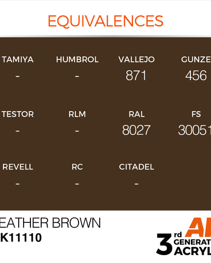 AK ACRYLIC AK11110 Leather Brown 17ml