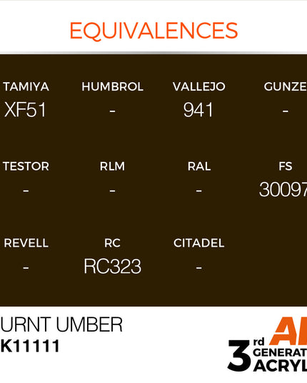 AK ACRYLIC AK11111 Burnt Umber 17ml