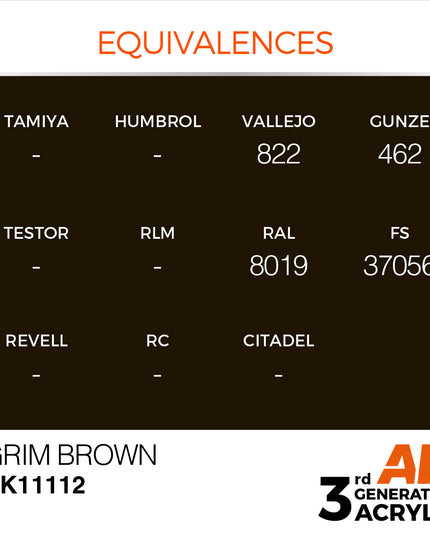 AK ACRYLIC AK11112 Grim Brown 17ml