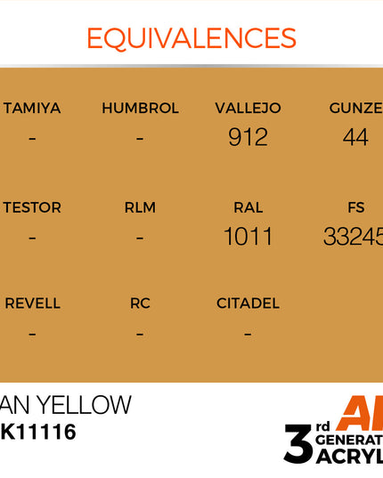 AK ACRYLIC AK11116 Tan Yellow 17ml