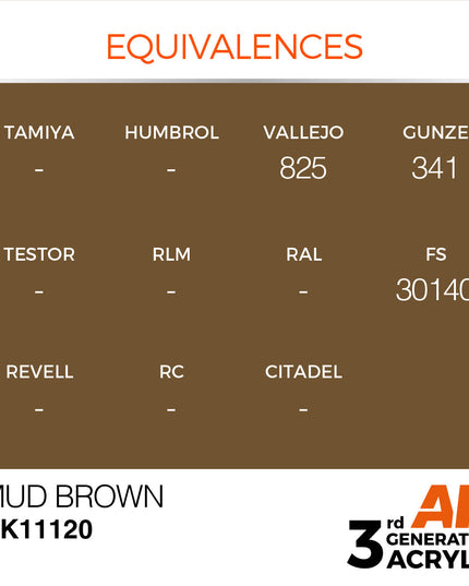AK ACRYLIC AK11120 Mud Brown 17ml