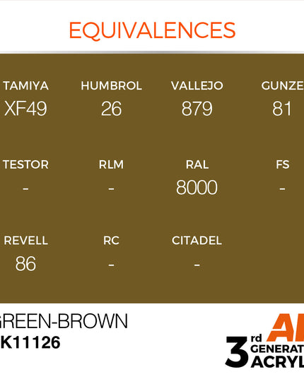 AK ACRYLIC AK11126 Green-Brown 17ml
