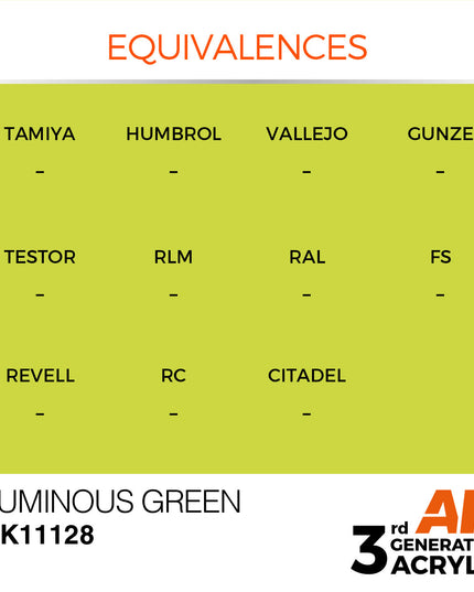 AK ACRYLIC AK11128 Luminous Green 17ml