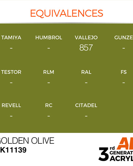 AK ACRYLIC AK11139 Golden Olive 17ml