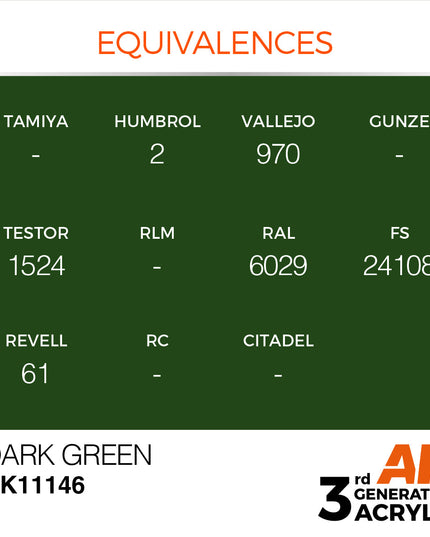 AK ACRYLIC AK11146 Dark Green 17ml