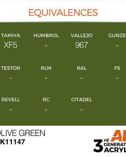 AK ACRYLIC AK11147 Olive Green 17ml