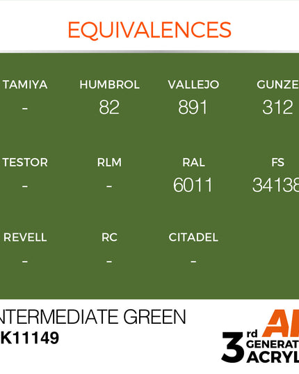 AK ACRYLIC AK11149 INTERMEDIATE GREEN 17ml