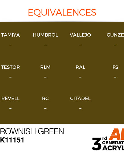 AK ACRYLIC AK11151 Brownish Green 17ml