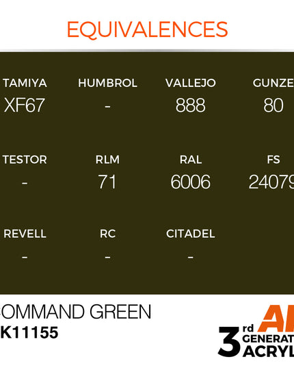 AK ACRYLIC AK11155 Command Green 17ml