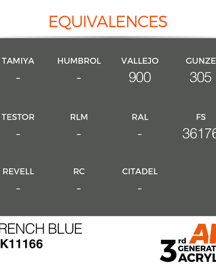 AK ACRYLIC AK11166 French Blue 17ml