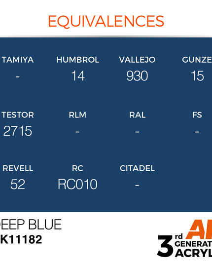 AK ACRYLIC AK11182 Deep Blue intense 17ml