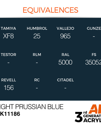 AK ACRYLIC AK11186 Light Prussian Blue 17ml