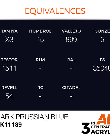 AK ACRYLIC AK11189 Dark Prussian Blue 17ml