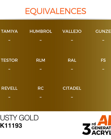 AK ACRYLIC AK11193 Rusty Gold 17ml