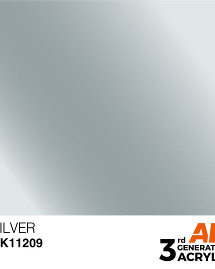 AK ACRYLIC AK11209 Silver Metallic 17ml