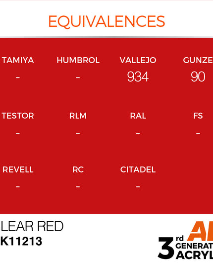 AK ACRYLIC AK11213 Clear Red 17ml