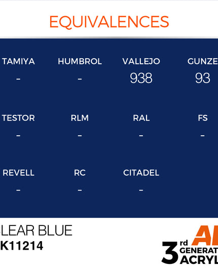 AK ACRYLIC AK11214 Clear Blue 17ml