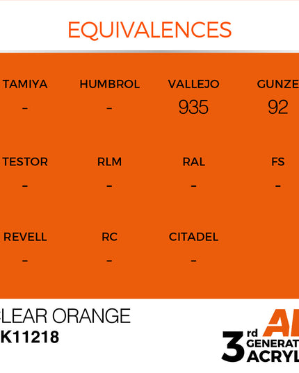 AK ACRYLIC AK11218 Clear Orange 17ml