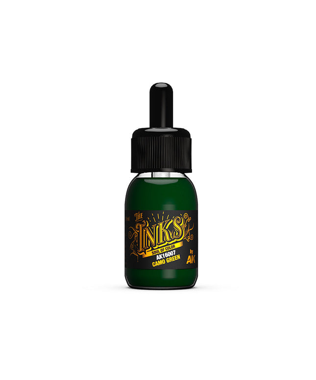AK ACRYLIC AK16007	Camo Green - The INKS 30ml