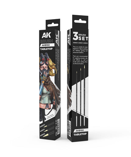 AK AKB102 TABLETOP SYNTETHIC BRUSHES SET