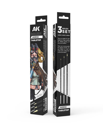 AK AKB102 TABLETOP SYNTETHIC BRUSHES SET