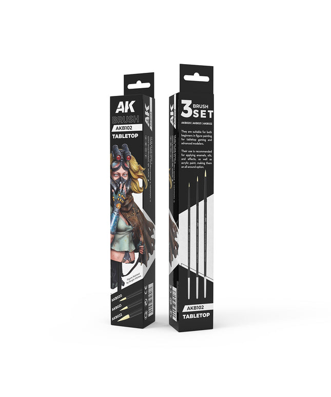 AK AKB102 TABLETOP SYNTETHIC BRUSHES SET