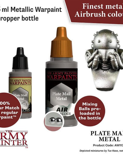 The Army Painter Warpaints Air: (Metallics) Plate Mail Metal AW1130