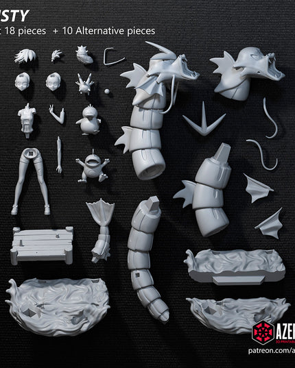 POKEMON MISTY 28CM 18 PARTS + 10 ALTERNATIVE PARTS