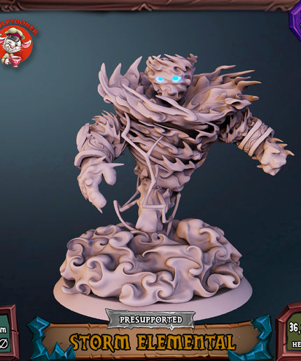 Storm Elemental - 32mm scale pre-supported miniature