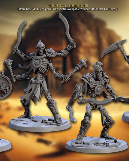 Artisan Guild - 202505 - Tombsworn Skeletons of Denmora - Skeletal Nephilim 50mm Base / Modular