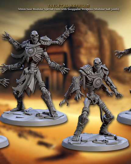 Artisan Guild - 202505 - Tombsworn Skeletons of Denmora - Skeletal Nephilim 50mm Base / Modular