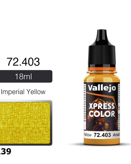 Vallejo 18mm Xpress Color 139 Imperial Yellow