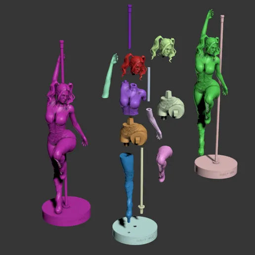 Harley Quin Stripper Statue