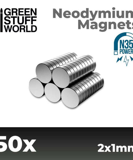Neodymium Magnets 2x1mm - 50 units (N35)