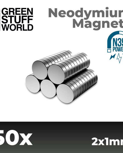 Neodymium Magnets 2x1mm - 50 units (N35)