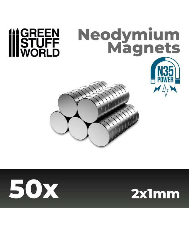 Neodymium Magnets 2x1mm - 50 units (N35)