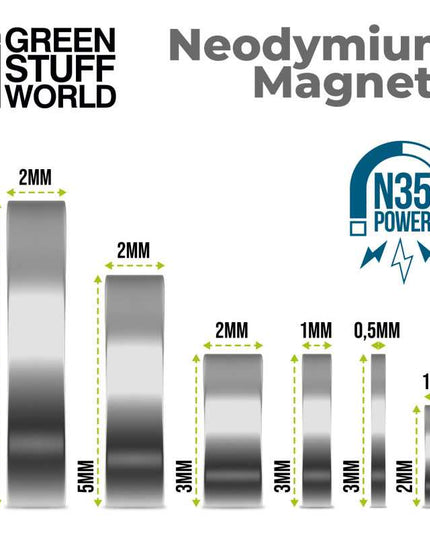 Neodymium Magnets 2x1mm - 50 units (N35)
